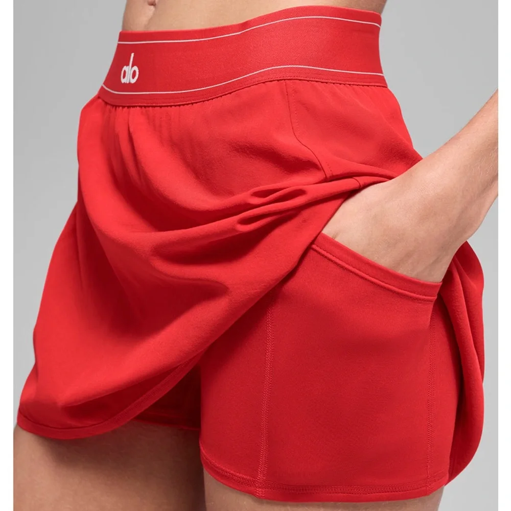 NWT ALO YOGA Match Point Skirt Bright Red